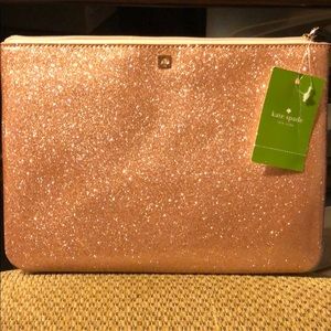 Brand new w/tags glitter rose gold pouch
